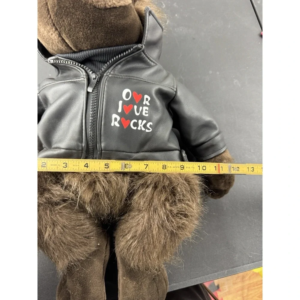 Dan Dee Collectors‎ Choice Gorilla Plush Our Love Rocks Faux Leather Jacket EUC